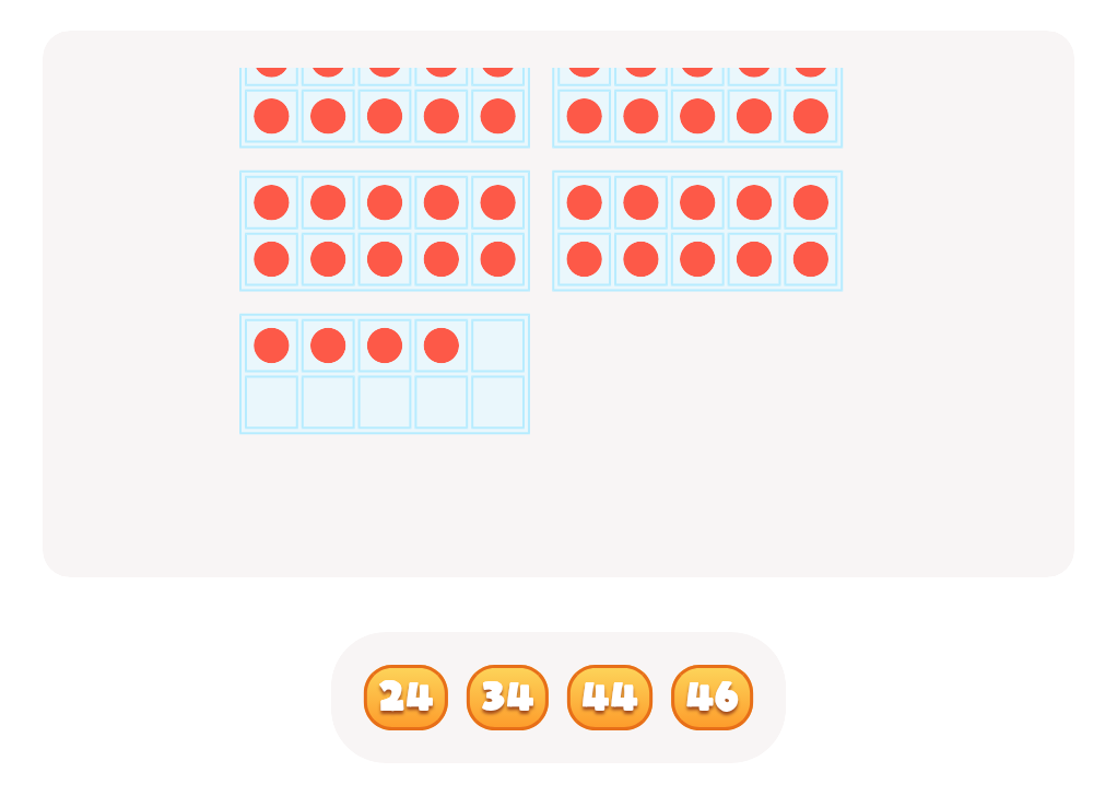 Counting with Base Ten Blocks up to 50 – Find the Correct Number