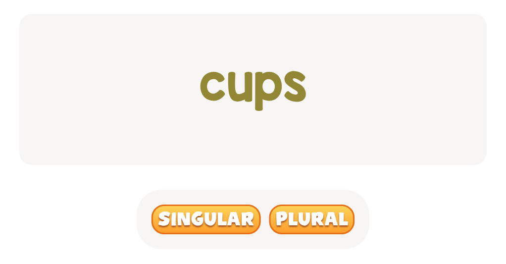 'cups': singular or plural?