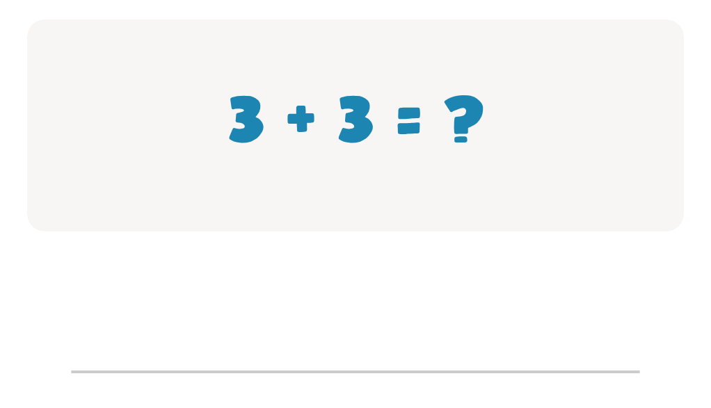 Doubles Facts Addition Worksheet: Type the Correct Sum for 3 + 3