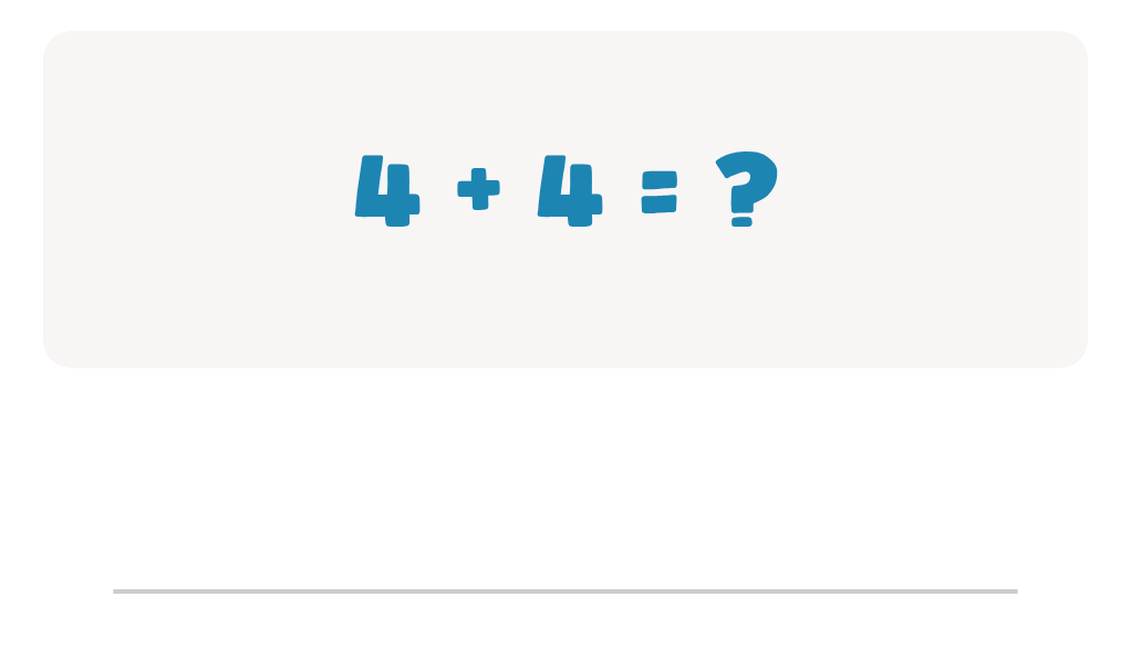 Doubles Facts Addition Worksheet: Type the Correct Sum for 4 + 4