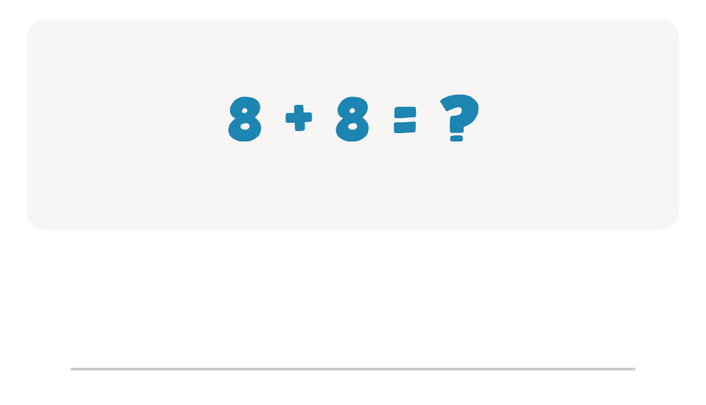 Doubles Facts Addition Worksheet: Type the Correct Sum for 8 + 8