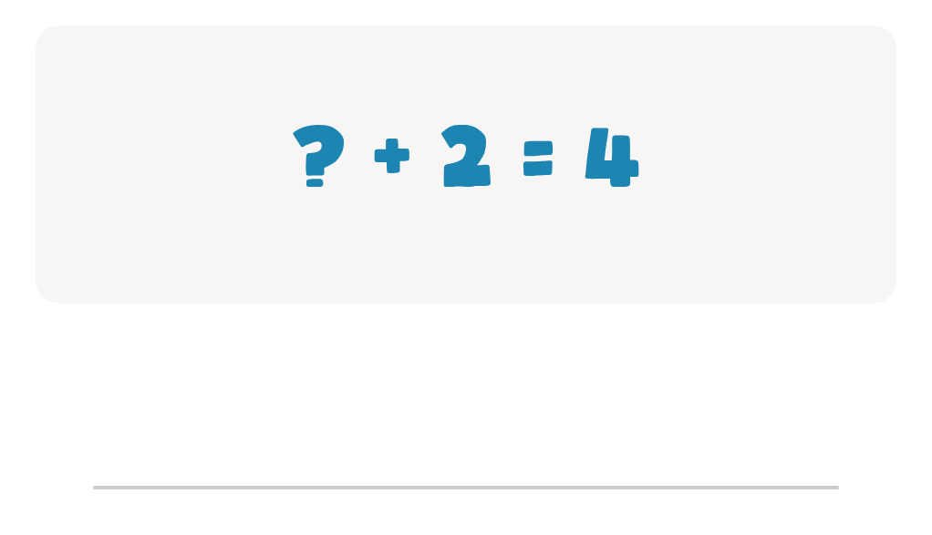 Doubles Facts Worksheet: Type the Missing Number in ? + 2 = 4 Worksheet