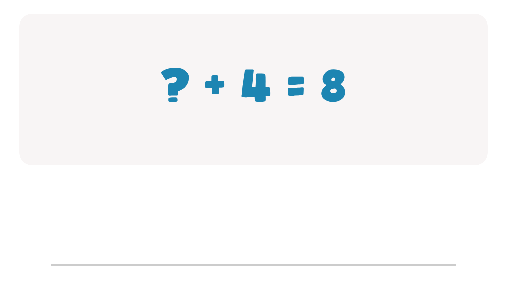 Doubles Facts Worksheet: Type the Missing Number in ? + 4 = 8 Worksheet