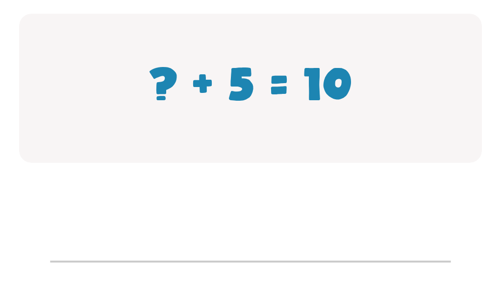 Doubles Facts Worksheet: Type the Missing Number in ? + 5 = 10 Worksheet