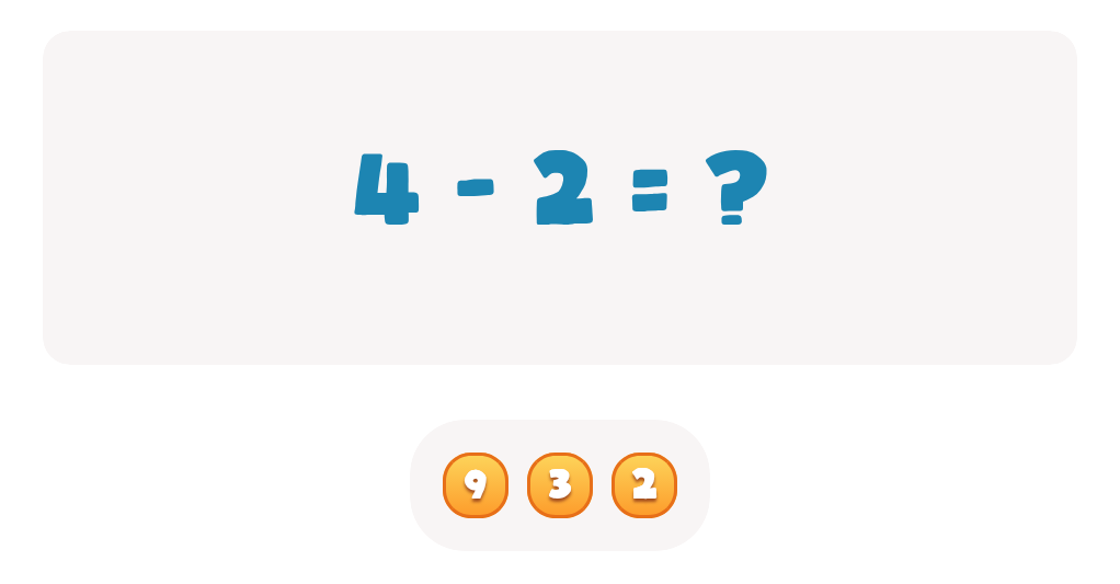 Doubles Subtraction Worksheet: Find the Answer to 4 - 2