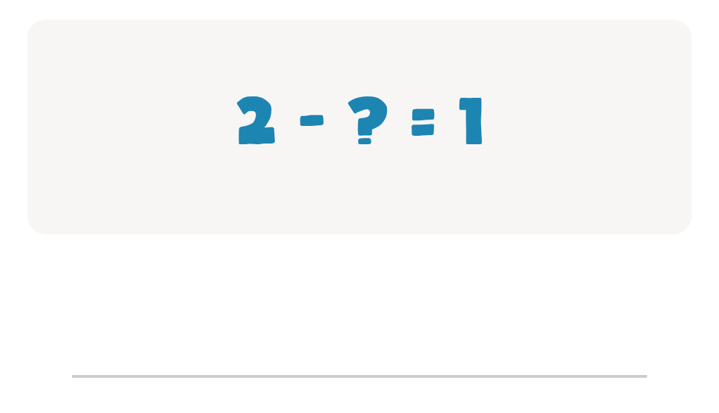 Doubles Subtraction Worksheet: Type the Missing Number in 2 - ? = 1