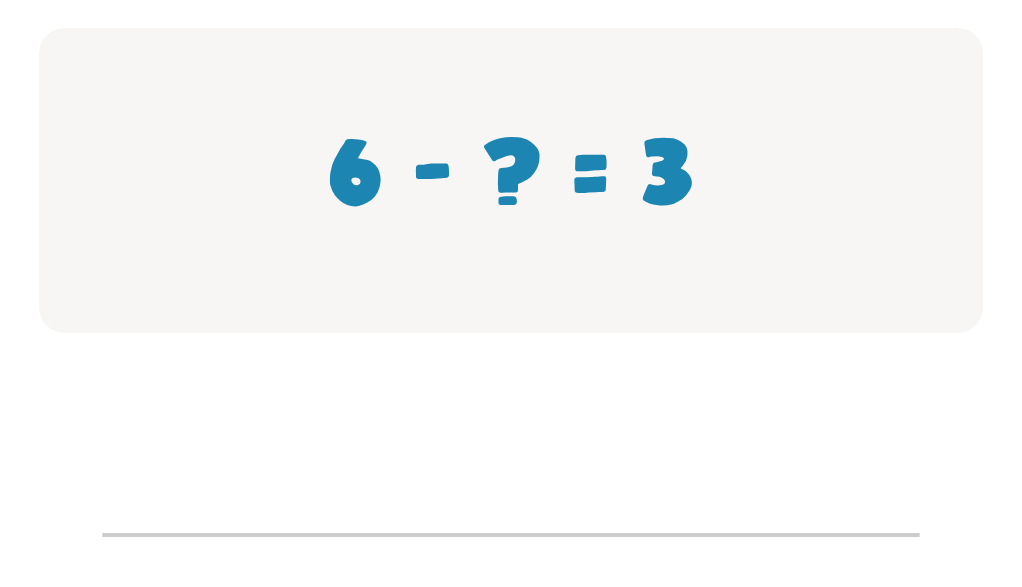 Doubles Subtraction Worksheet: Type the Missing Number in 6 - ? = 3