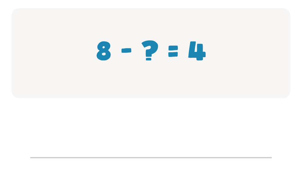 Doubles Subtraction Worksheet: Type the Missing Number in 8 - ? = 4