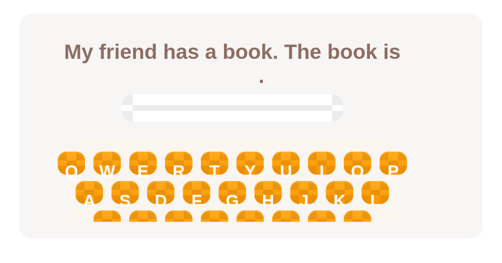 Enter the possessive pronoun for the book.