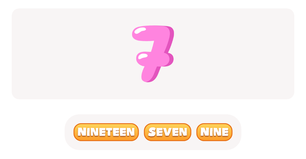 Number 7 recognition: Recognition: Discover the numbers from 0 to 20
