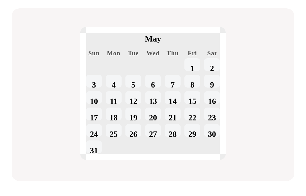 Find and tap on May 6 in this calendar.
