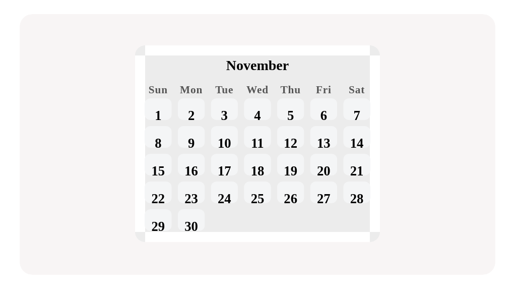 Find November 17 and tap on it in this calendar month.