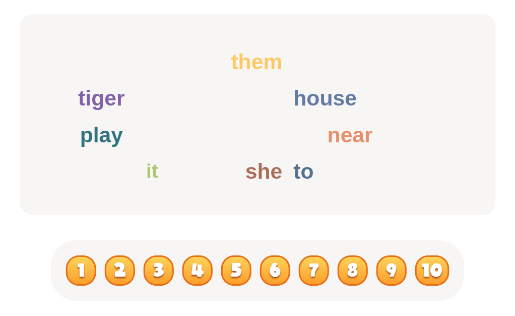 Find out how many personal pronouns are in the list below.