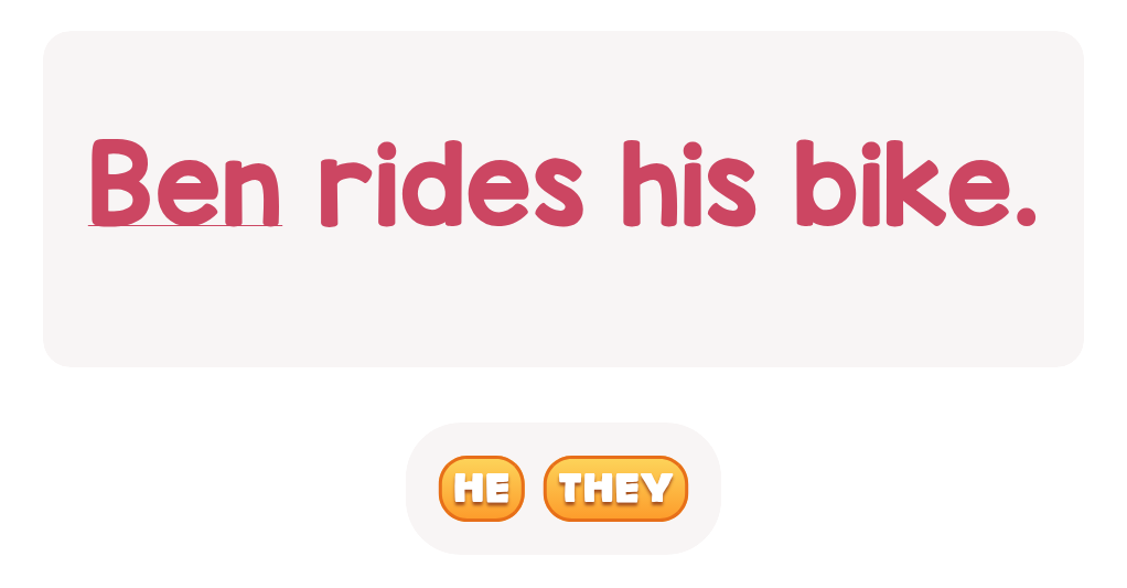 Find the correct pronoun for 'Ben'.