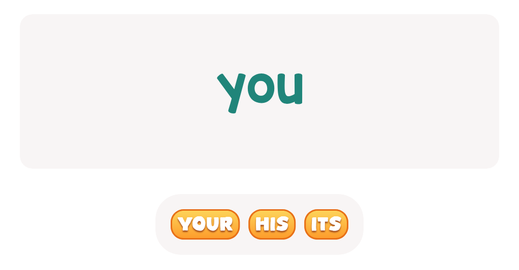 Find the correct word for 'you'.