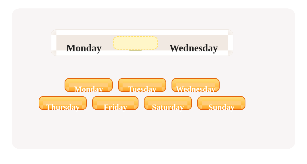 Find the missing day in this week’s order.