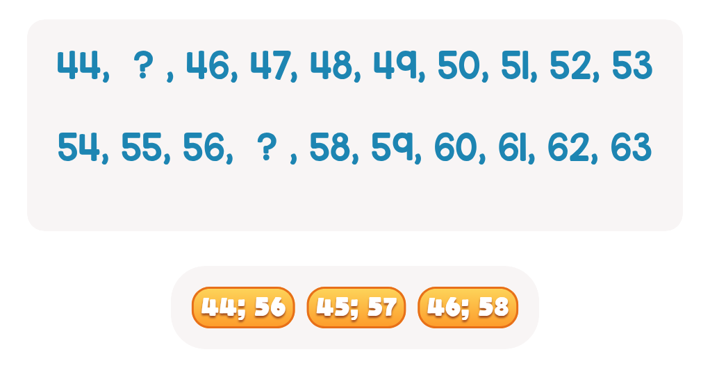 Find Two Missing Numbers in Sequence