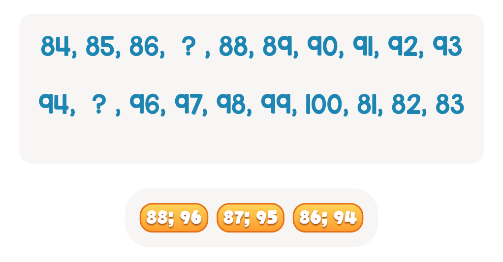 Find Two Missing Numbers in Sequence