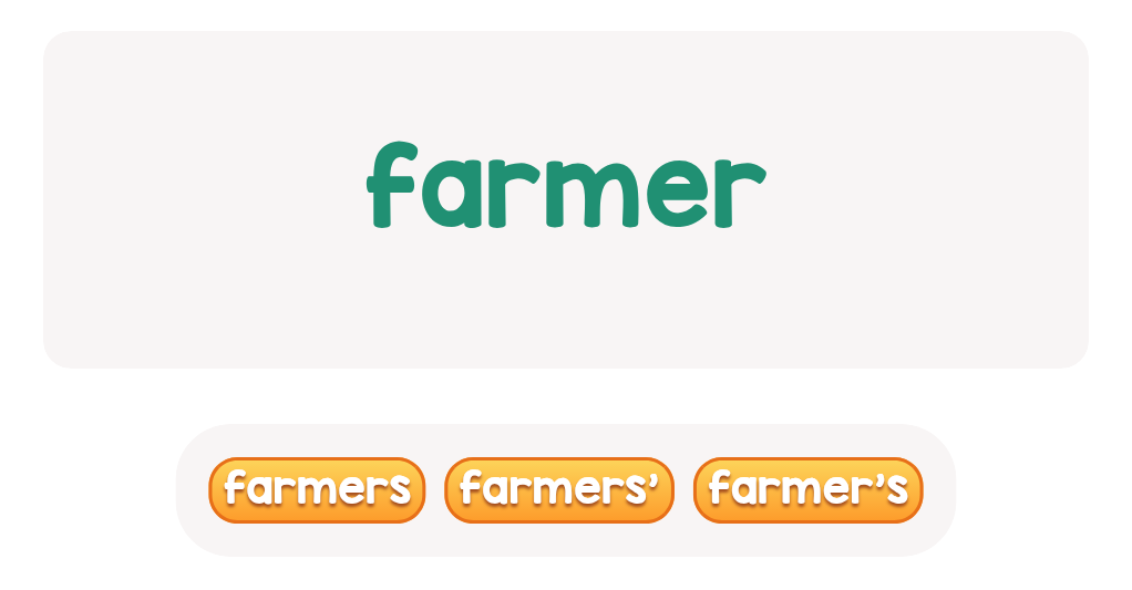 Form the possessive for ’farmer’! Select your answer.