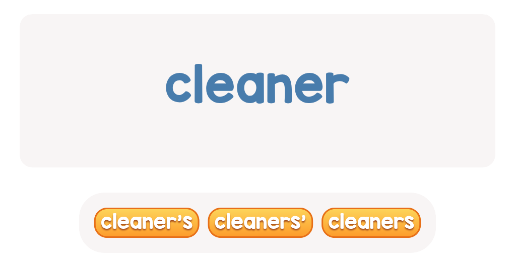 How do you write the possessive for ’cleaner’?