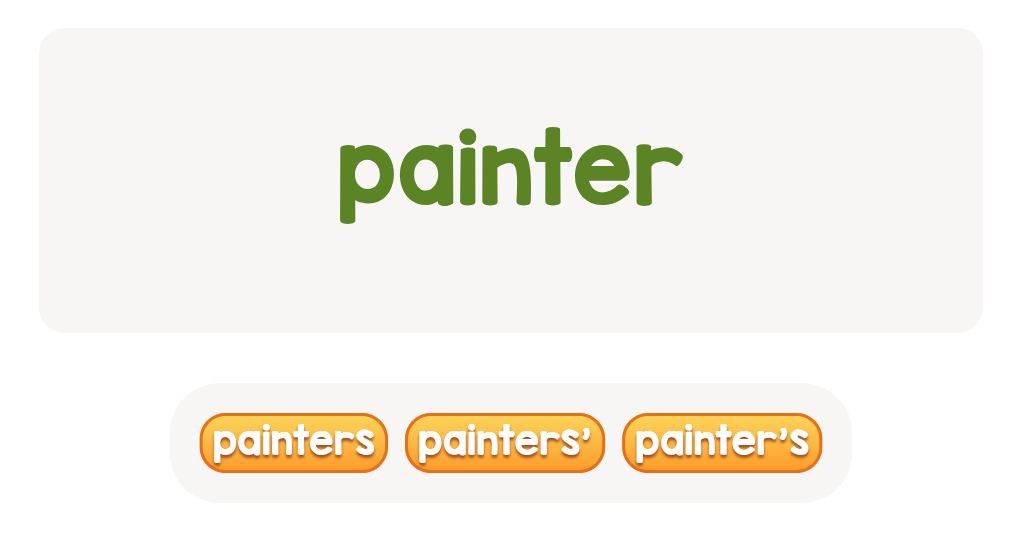 How do you write the possessive of ’painter’? Pick the answer.