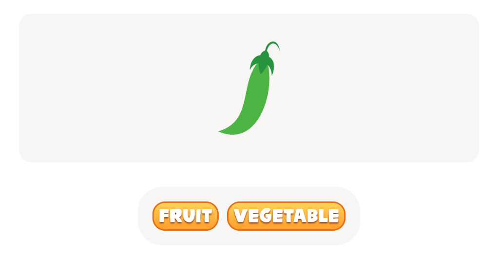 Look at the image of the Pea pod and choose whether it is a fruit or a vegetable.