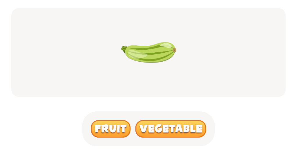 Look at the image of the Zucchini and choose whether it is a fruit or a vegetable.