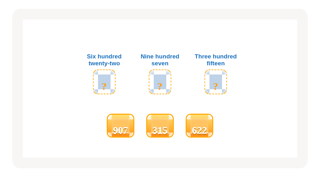 Number and name pairing: up to 1000