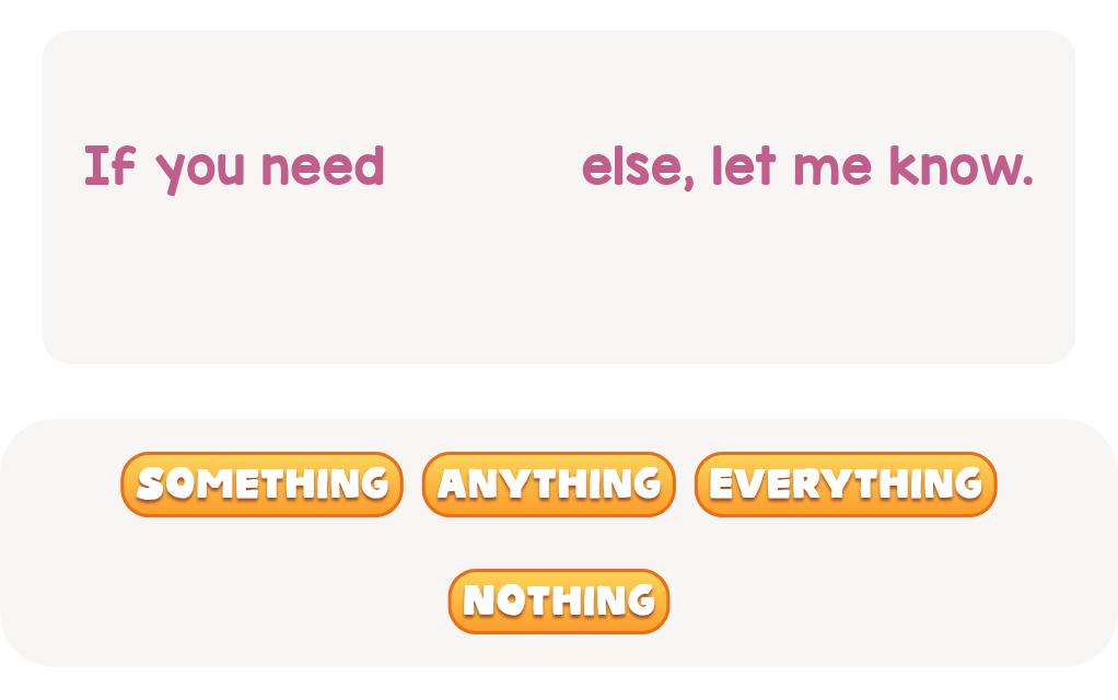 Offering to help — which word matches?
