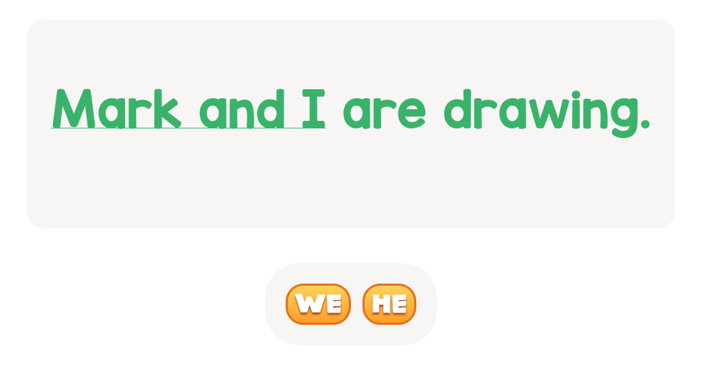 Pick the correct pronoun for 'Mark and I'.