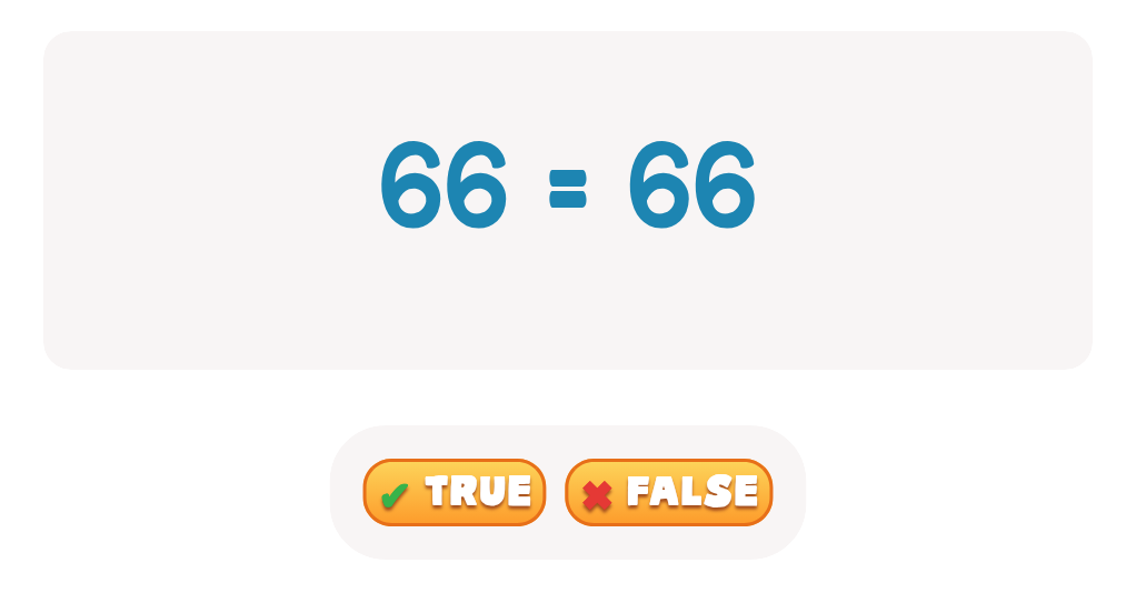 Practice Comparing Numbers up to 100: Choose True or False!