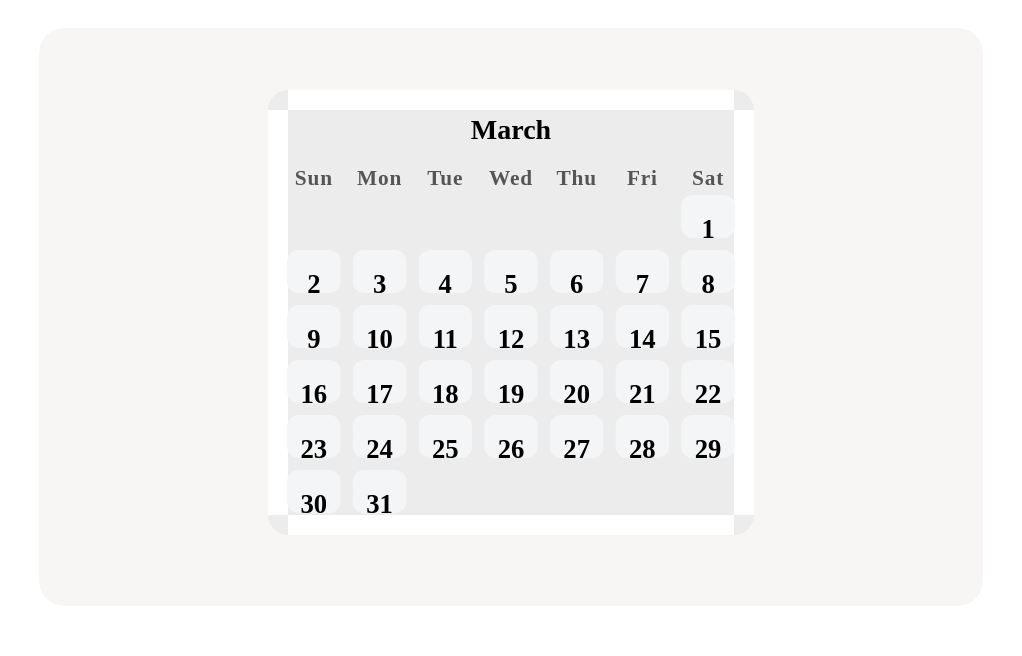 Show me March 22 on this calendar page.