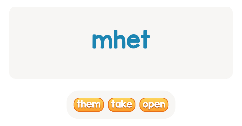 Sight Words Word Scramble: Unscramble the Words