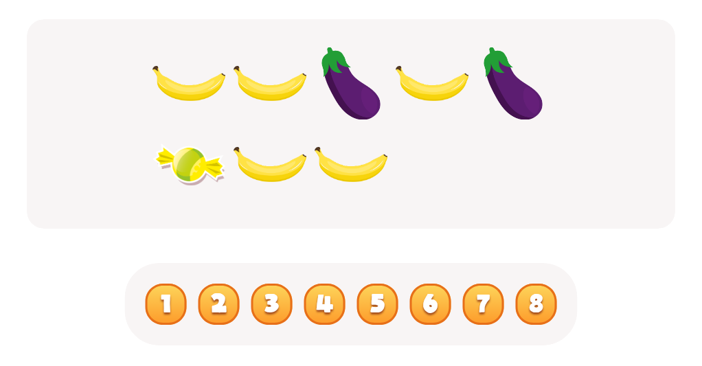 Sort and Count Bananas, Eggplants and Candies Worksheet