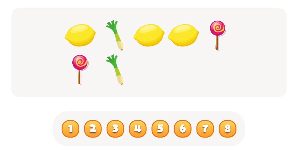 Sort and Count Lemons, Leeks and Lollipops Worksheet