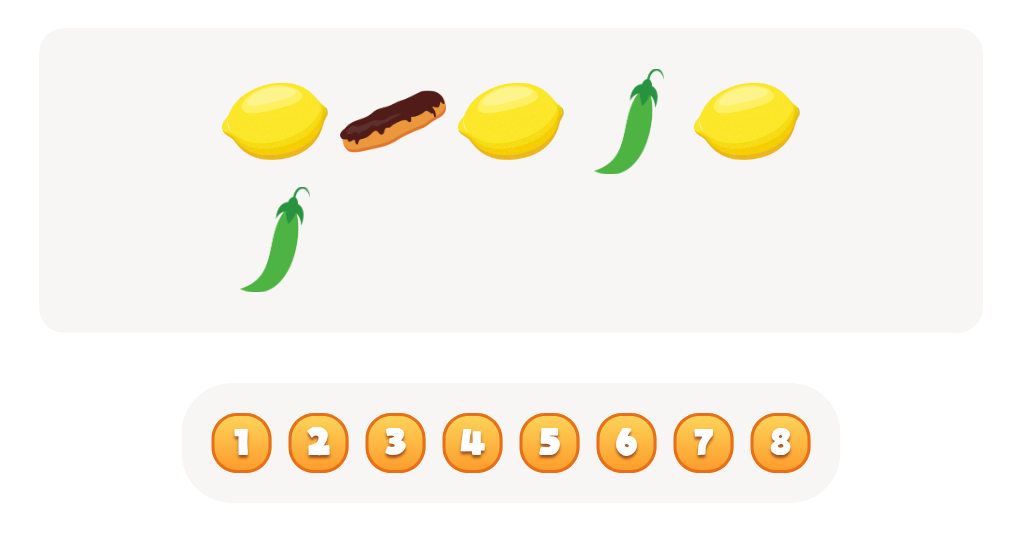 Sort and Count Lemons, Pea pods and Eclairs Worksheet