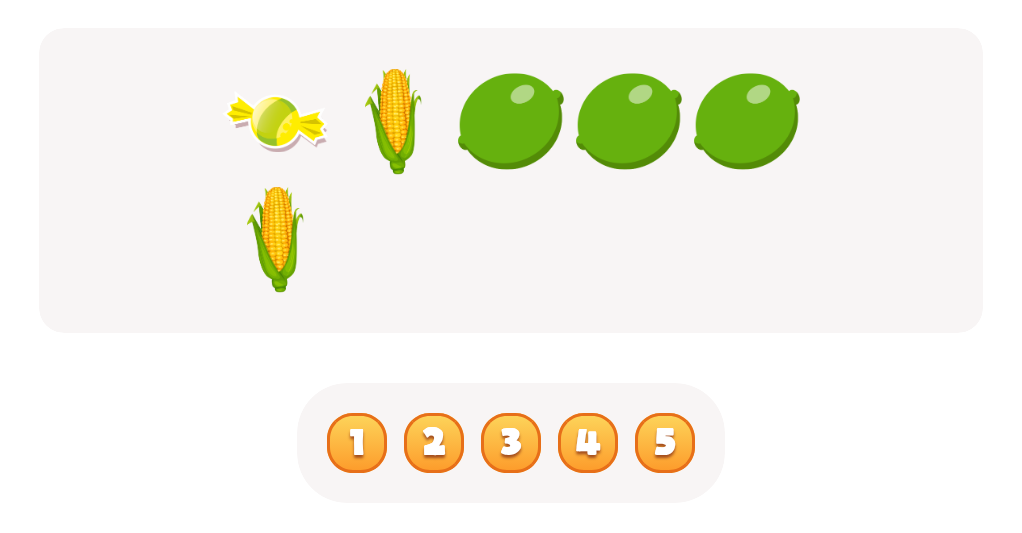 Sort and Count Limes, Corn cobs and Candies Worksheet