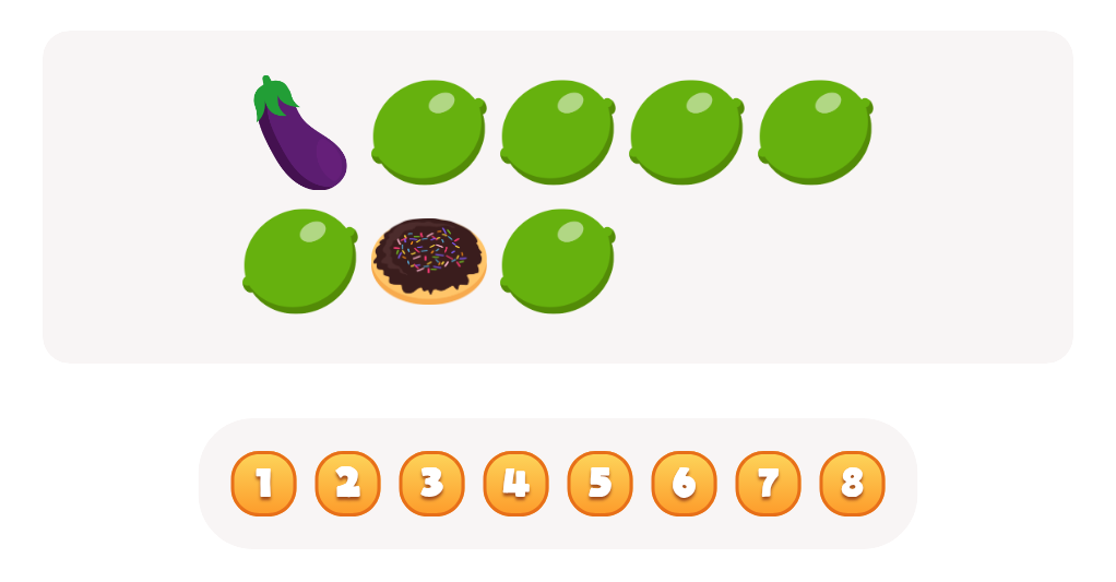 Sort and Count Limes, Eggplants and Cookies Worksheet