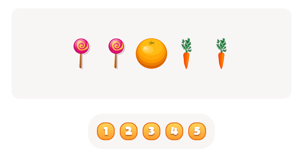 Sort and Count Oranges, Carrots and Lollipops Worksheet