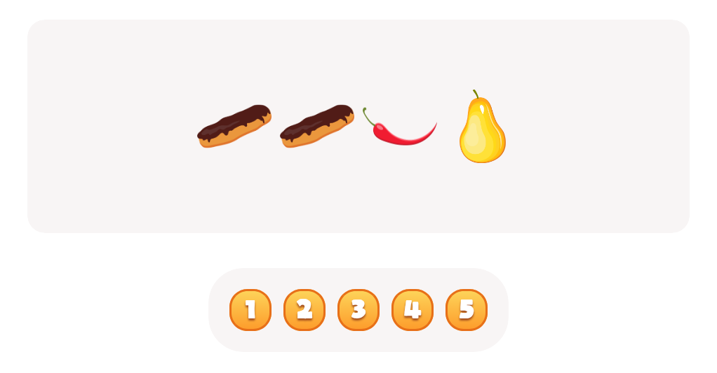 Sort and Count Pears, Chili peppers and Eclairs Worksheet