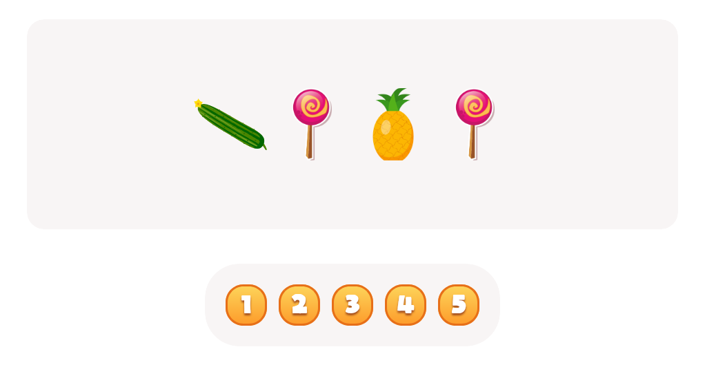 Sort and Count Pineapples, Cucumbers and Lollipops Worksheet