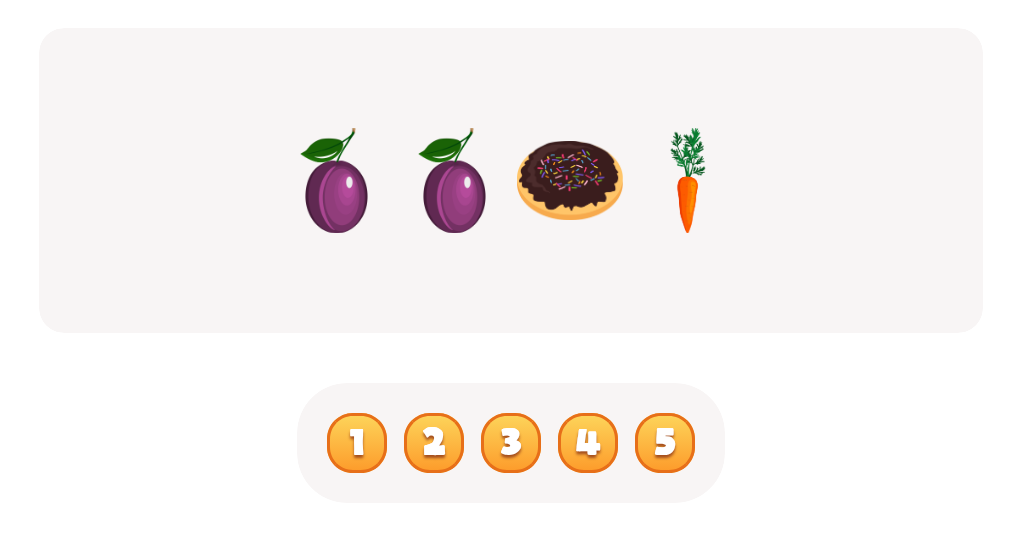 Sort and Count Plums, Carrots and Cookies Worksheet