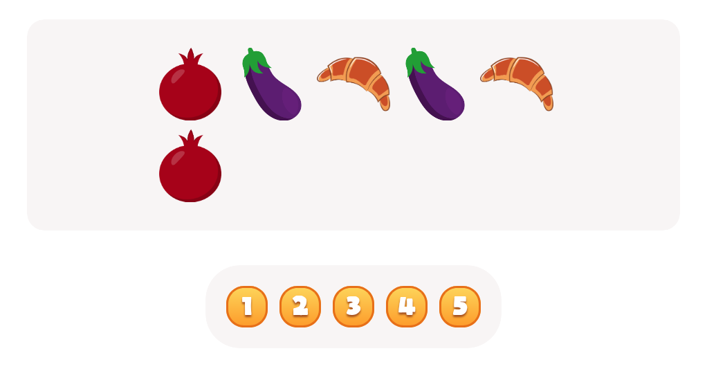 Sort and Count Pomegranates, Eggplants and Croissants Worksheet