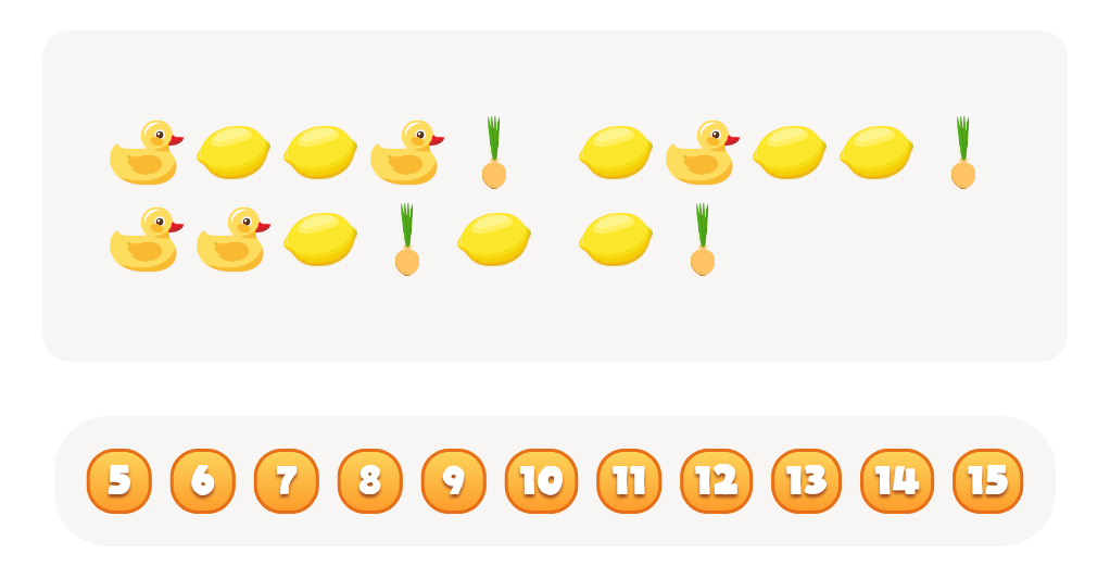 Sort and Count Rubber Ducks, Onions and Lemons Worksheet