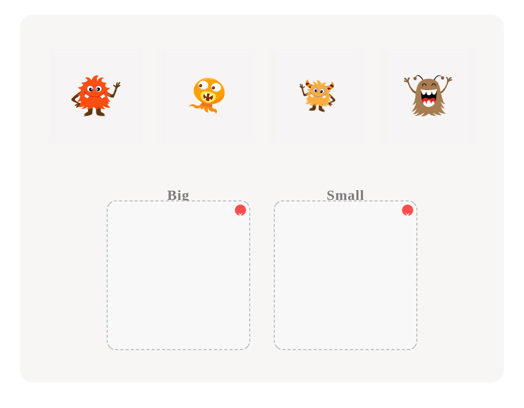 Sort Cute Monsters by Size!