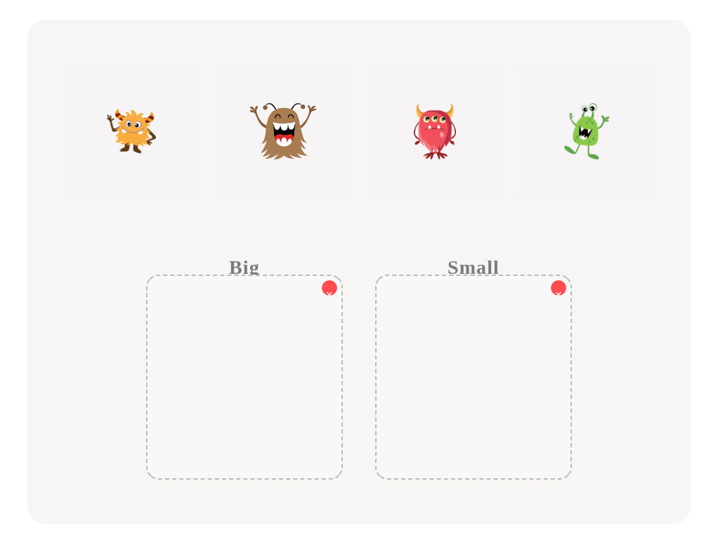 Sort Cute Monsters by Size!