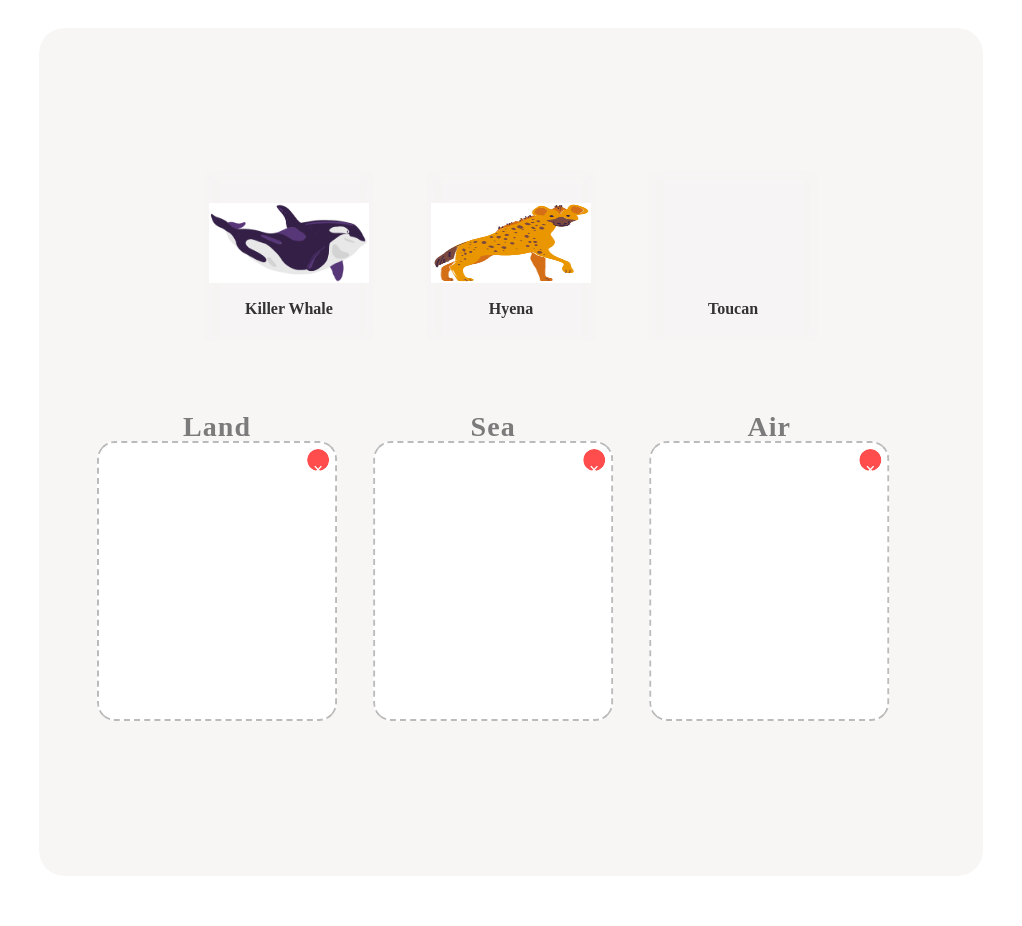 Sort the animals by their habitats!