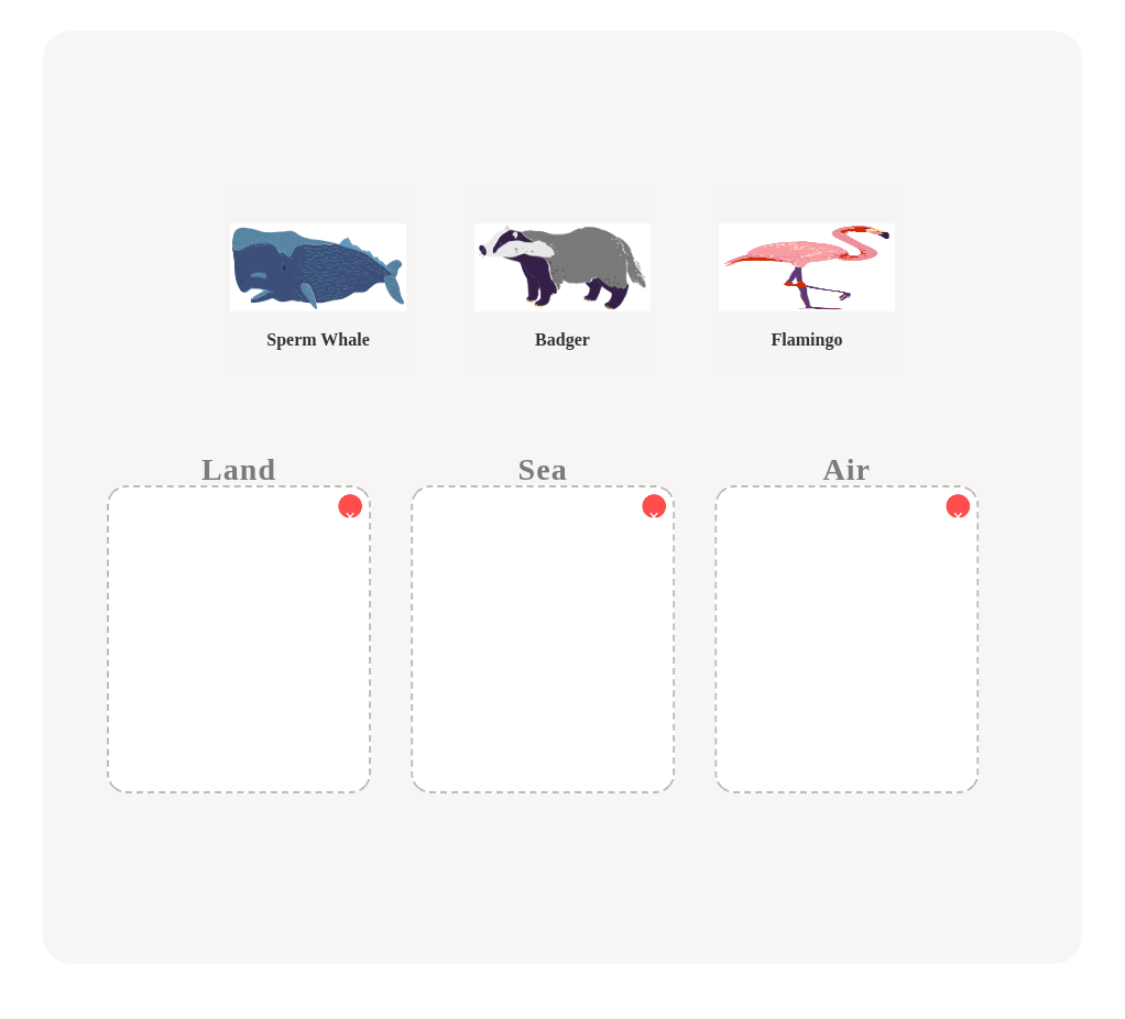 Sort the animals by their habitats!