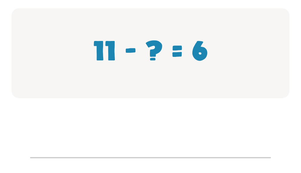 Subtraction Facts Worksheet: Type the Missing Number for 11 - ? = 6