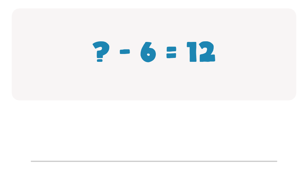 Subtraction Facts Worksheet: Type the Missing Number for ? - 6 = 12